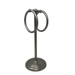 Pewter Double Ring Towel Holder 12”